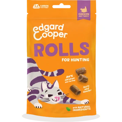 Edgard & Cooper Rolls Kip & Kalkoen kattensnacks 45 gram