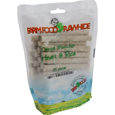 Farm Food Rawhide Dental Munchie Heart & Rice - 35 stuks 1 Zak