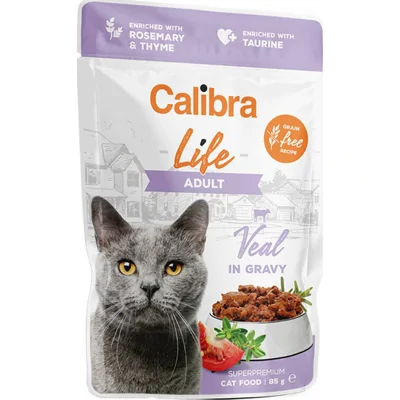 Calibra Life Cat Adult Kalf maaltijdzakjes kat 28 x 85 gram