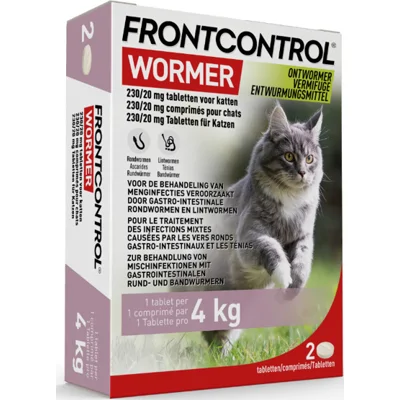 Frontcontrol Wormer ontwormingstablet kat 2 tabletten