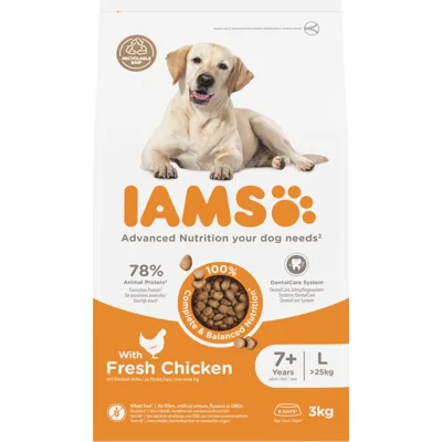 3x IAMS Dog Senior Large Kip 3 kg