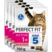 4x Perfect Fit Droogvoer Adult Active Rund 750 gr
