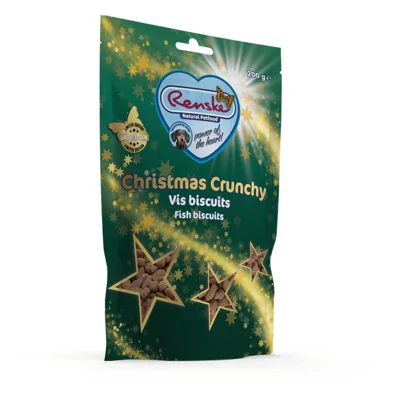 Renske Hondensnack Gezonde Beloning Hond Kerst Crunchy Zalm&Witvis&Forel 200 gr