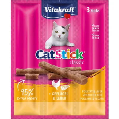 Vitakraft Cat Stick Mini - Gevogelte & Lever - 8 + 2 gratis
