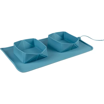 Silicone voerbakjes voor op reis (duo, oprolbaar) Per stuk