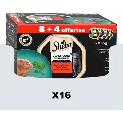 6x Sheba Kattenvoer Nat Classic Traiteur Paté Selectie Multipack 12x85 gr