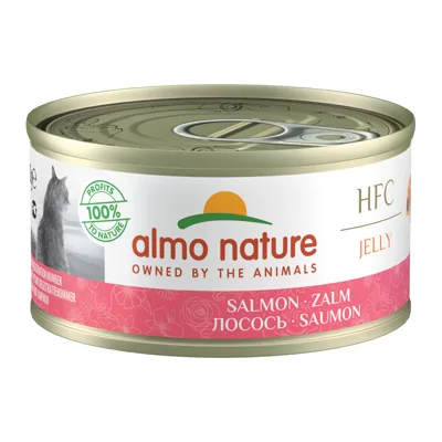 Almo Nature HFC 70 Jelly Kattenvoer - Blik - Zalm - 24 x 70 gr