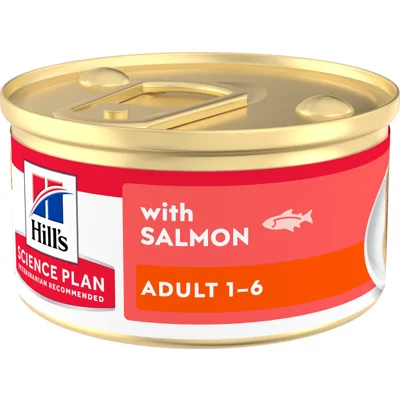Hill's Adult nat kattenvoer met zalm (mousse) blik 1 tray (12 x 85 g)