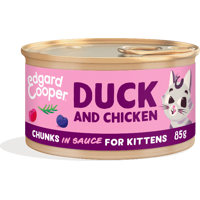 Edgard & Cooper eend en kip kitten natvoer blikje 85gr