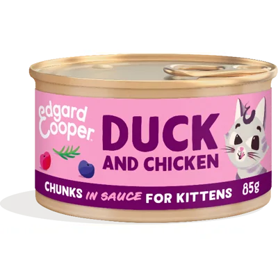 Edgard & Cooper eend en kip kitten natvoer blikje 85gr