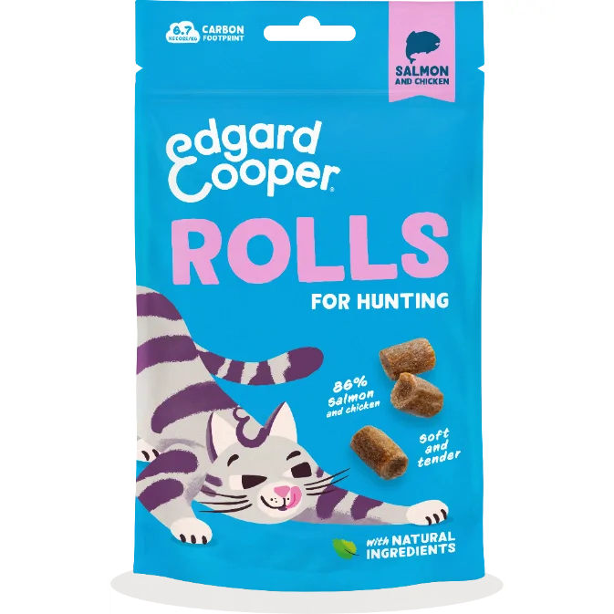 Edgard & Cooper Rolls Zalm & Kip kattensnacks 45 gram