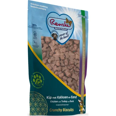 Renske Gezonde Beloning Crunchy Hondensnack kip, kalkoen en eend 200gr