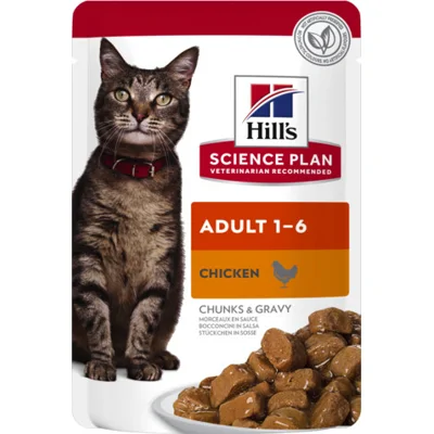 Hill's Adult nat kattenvoer kip maaltijdzakje multipack 1 doos (12 x 85 g)
