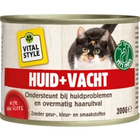 12x Vitalstyle Kattenvoer Blik Huid&Vacht 200 gr
