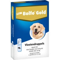 2x Bolfo Gold Anti Vlooiendruppels Hond 10 - 25 kg 4 pipetten