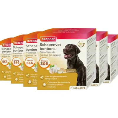 6x Beaphar Schapenvet Bonbons Knoflook 245 gr