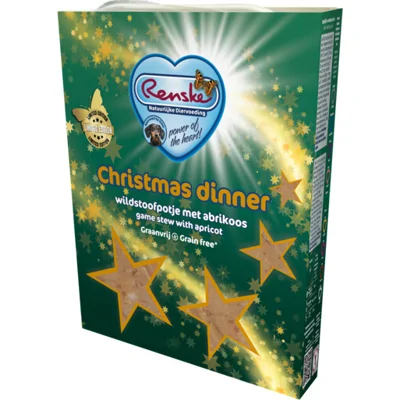 Renske Hondenvoer Nat Vers Gestoomd Adult Graanvrij Eend&Hert Kerst Limited 395 gr