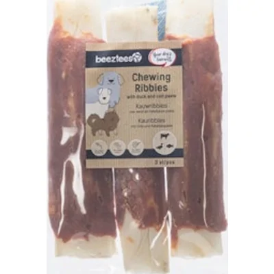 Beeztees Kauwribs Hondensnack - Eend en Kabeljauw