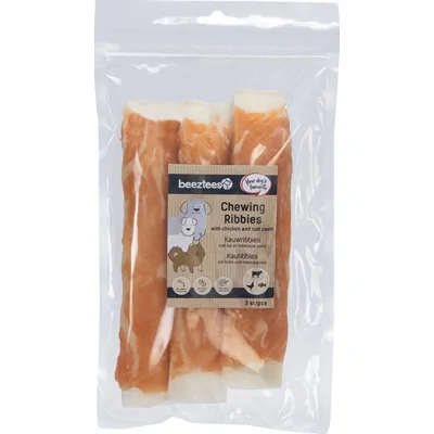 Beeztees Kauwribs Hondensnack - Kip en Kabeljauw