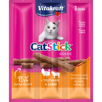 Vitakraft Cat Stick Mini - Kalkoen & Lam - 8 + 2 gratis