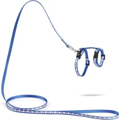 Beeztees Hearts Kittentuigje - Blauw - 120 cm x 10 mm