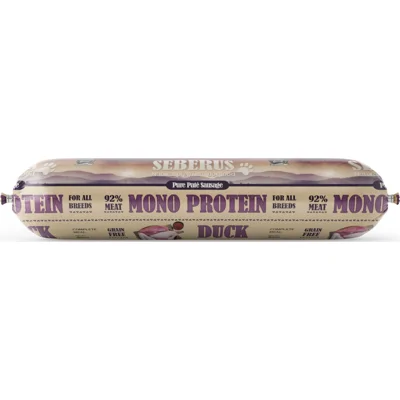 Seberus graanvrije worst monoproteïne eend voor de hond (400 g) 2 stuks