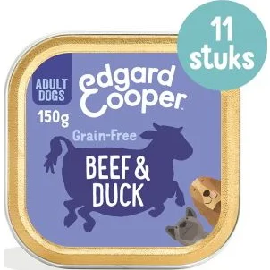 Edgard & Cooper Rund & Eend hond natvoer kuipjes 11 x 150gr