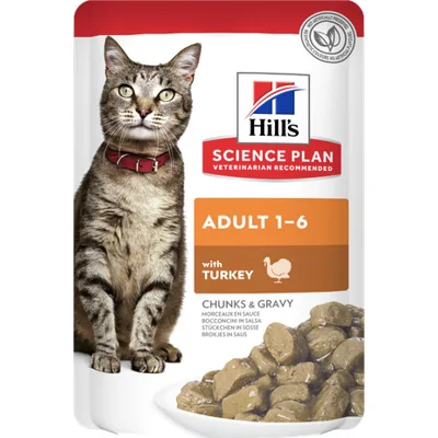 Hill's Adult nat kattenvoer met kalkoen maaltijdzakje multipack 1 tray (12 x 85 g)