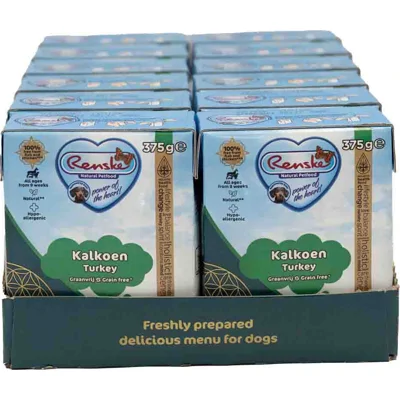 12x Renske Vers Graanvrij Tetra Hondenvoer Nat Kalkoen 375 gr