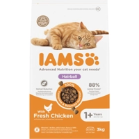 3x IAMS Kat Adult Hairball Control Kip 3 kg