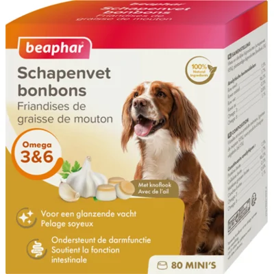 6x Beaphar Schapenvet Bonbons Mini Knoflook 245 gr
