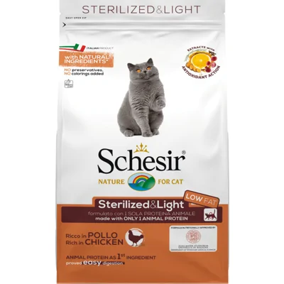 Schesir Kattenvoer Dry Sterilized Kip 400 gr