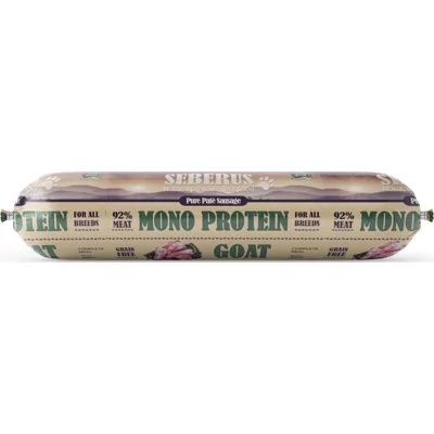 Seberus graanvrije worst monoproteïne geit voor de hond (400 g) 2 stuks