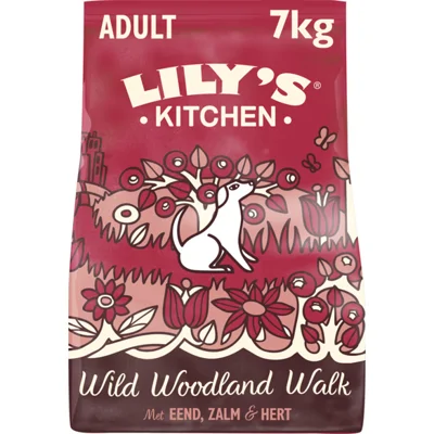 Lily's Kitchen Adult Wild Woodland Walk met eend, zalm en hert hondenvoer 7 kg
