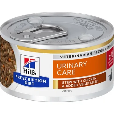 Hill's Prescription Diet C/D Multicare Stress Urinary Care Stoofpotje kat met Kip & Groenten 24x82g blik