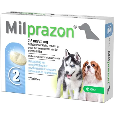 Milprazon ontworming kleine hond 2,5mg - 2 tabletten