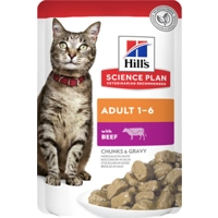 Hill's Adult nat kattenvoer met rund maaltijdzakje multipack 1 tray (12 x 85 g) product name