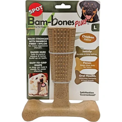 Spot Bam-Bones Easy Grip veilig kauwbot hond (kipsmaak) L