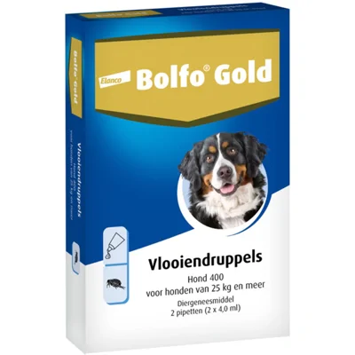 2x Bolfo Gold Anti Vlooiendruppels Hond Vanaf 25 kg 2 pipetten