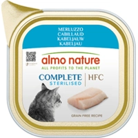 34x Almo Nature HFC Alu Kattenvoer Nat Blikje Kabeljauw 85 gr