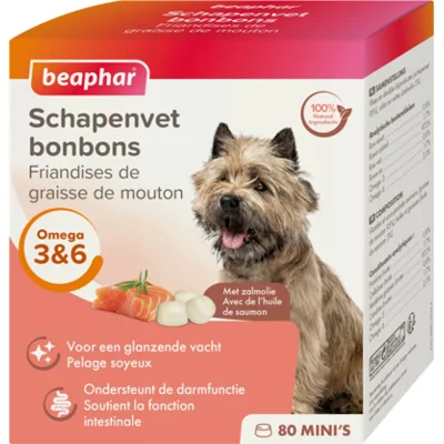 6x Beaphar Schapenvet Bonbons Mini Zalm 245 gr