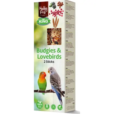 10x HobbyFirst King Sticks Parkiet&Dwergpapegaai Fruit 60 gr