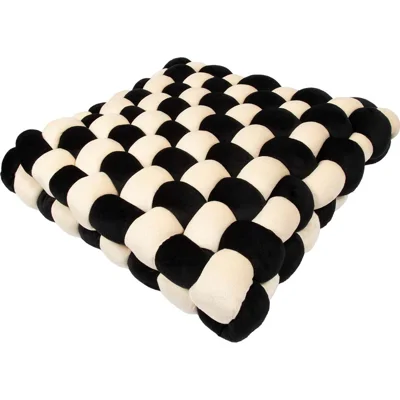 Velvet Vibe kattenkussen Zwart/ Beige
