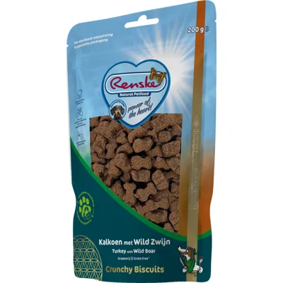 Renske Gezonde Beloning Crunchy - Kalkoen met Wild Zwijn - 200 g