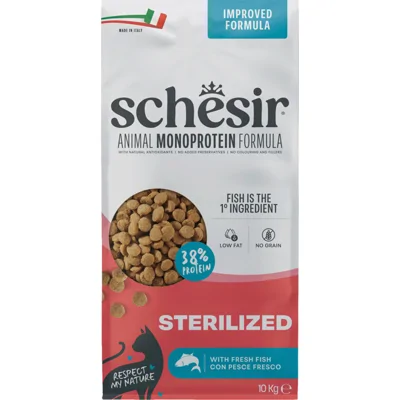 Schesir Monoproteïne Promo Kattenvoer Droog Sterilized Vis 10 kg