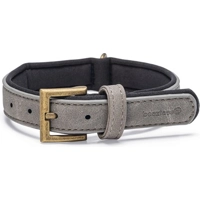 Beeztees Balacron Ax kunstleer grijs halsband hond 29-35cm x 15mm
