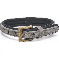 Beeztees Balacron Ax kunstleer grijs halsband hond 29-35cm x 15mm