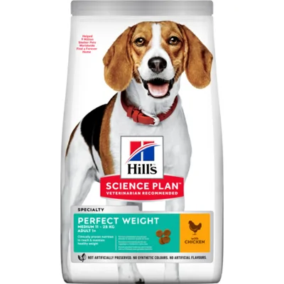 Hill's Science Plan Hond Adult Perfect Weight Medium Kip 12kg