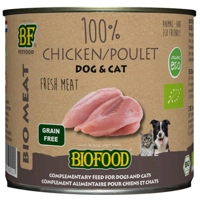 12x BF Petfood Biofood Organic Hond en Kat 100% Kip 200 gr