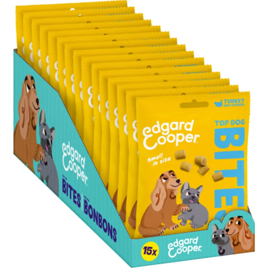 15x Edgard&Cooper Adult Bite S Kalkoen&Kip 50 gr